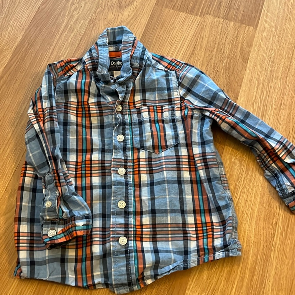 Oshkosh B'Gosh Size 3 T Boys Plaid Button Up Woven long sleeve shirt